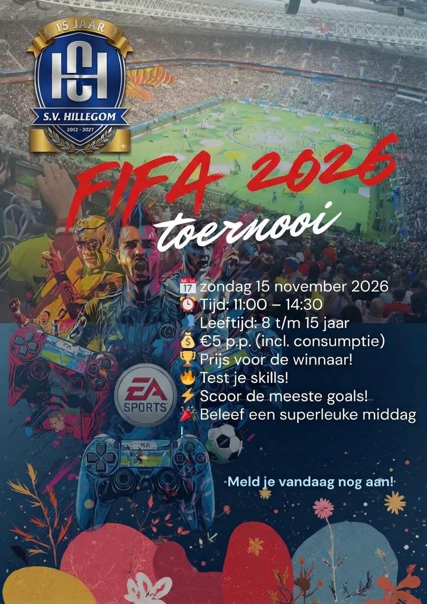 Uniek FIFA toernooi voor de jeugd van s.v. Hillegom