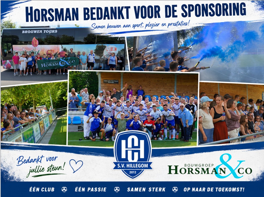 Van eigen wedstrijd naar Amsterdam: JO13-2 als echte supporters van Hillegom mede dankzij Horsman & Co