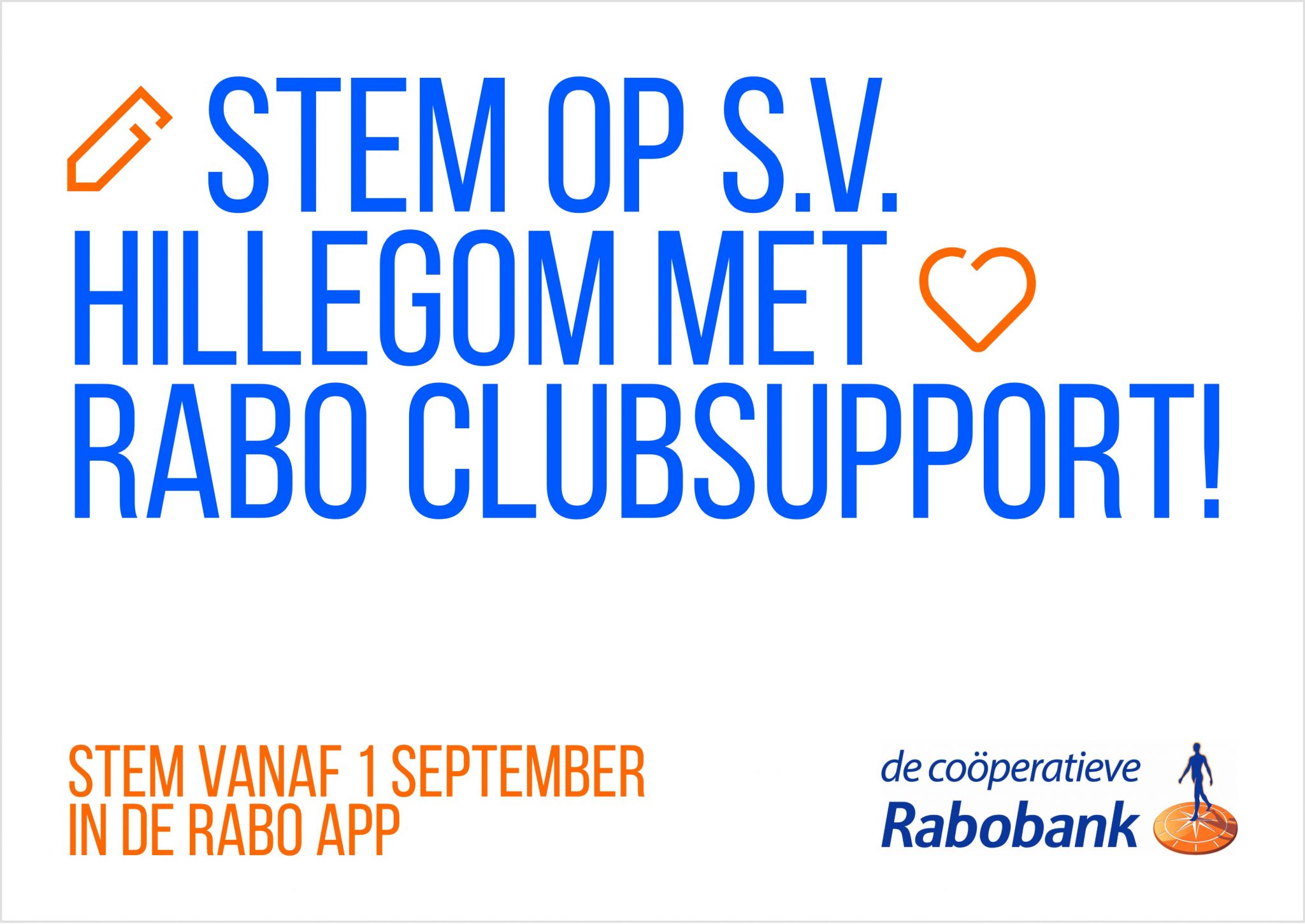 Ben je lid van de Rabobank? Stem dan op SV Hillegom bij de Rabo Clubsupport.