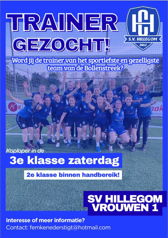 Trainer gezocht voor Vrouwen 1